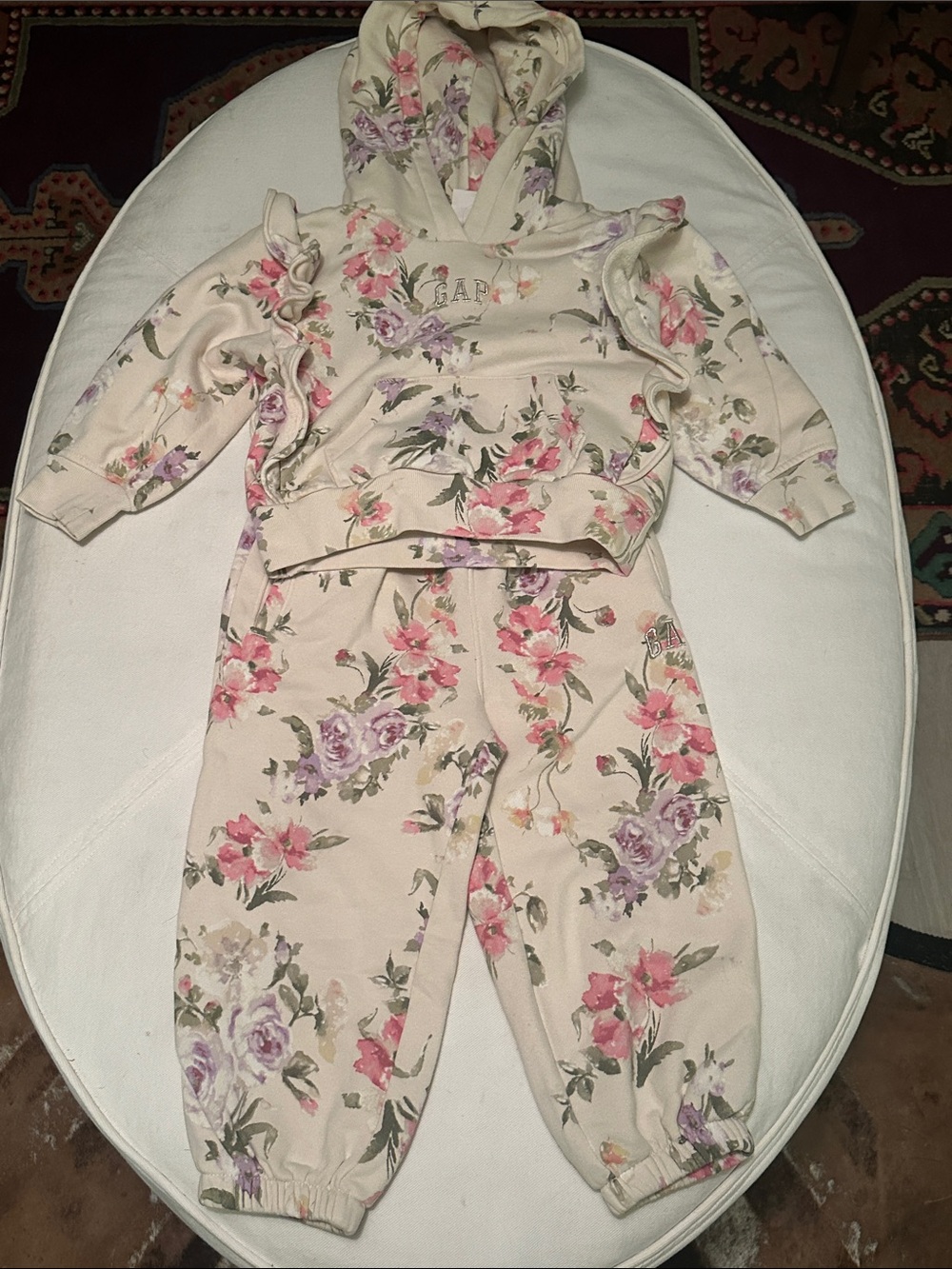 LoveShackFancy for  GAP Kids Floral Hoodie & Jogger Set 3T